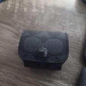 Coach Black Signature Air Pods Case